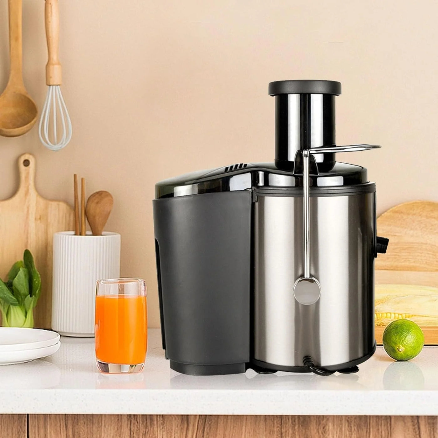 Machine, Juicer Juicer Multi-function Electric, 800W High Yield Juice Extractor with 3 Speeds, for Whole Vegetable and Fruit, Stainless Steel, Easy to Clean