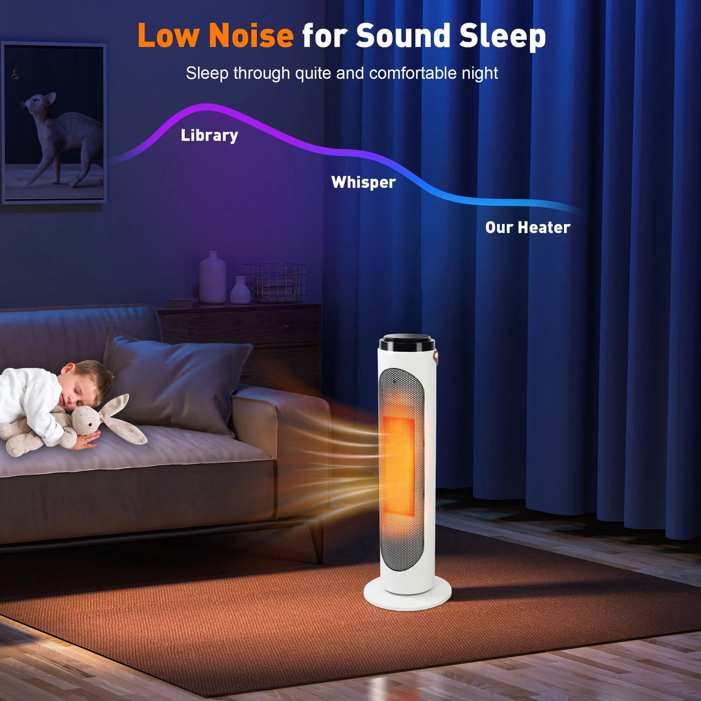 Space Heaters with 1500W PTC Oscillating Ceramic Heaters and Remote, 24h Timer for Office Room Indoor Use