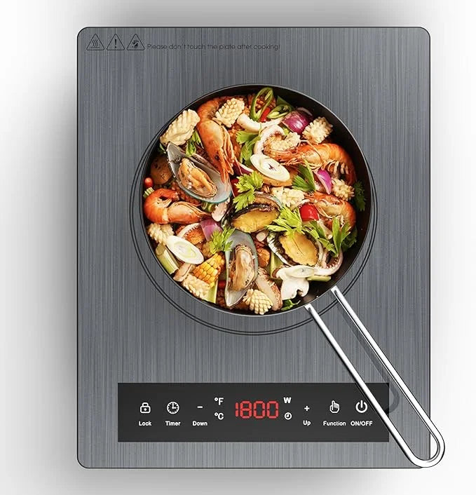 Portable Induction Cooktop,Hot Plate Electric Countertop Single Burner 1800W, Sensor Touch Stove with Digital Led Display, Timer and Child Safety Lock