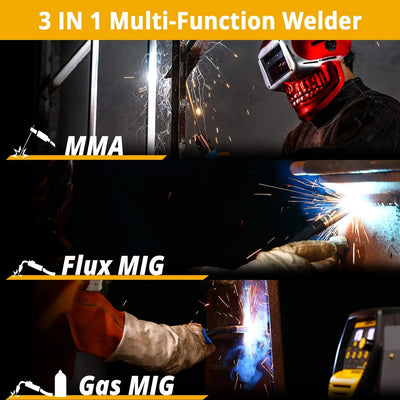 DEKO 135Amp MIG/MMA Welder，110V Flux MIG/Stick/Gass MIG 3 in 1 welding machine IGBT DC Inverter