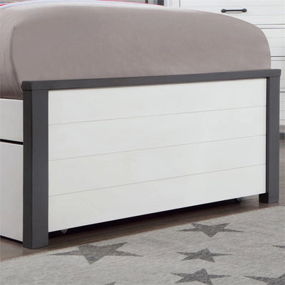 Furniture of America Acres Wood Full Bed with Trundle in White and Gray