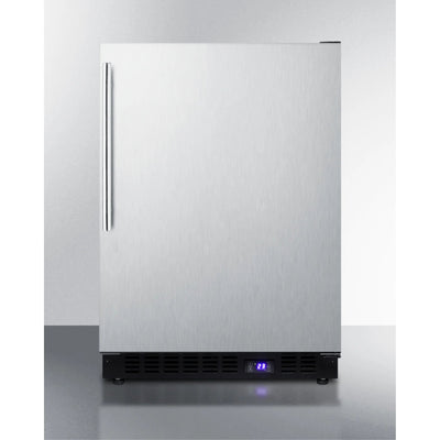 Frost-free built-in undercounter all-freezer for residential or commercial use, with stainless steel wrapped exterior and thin handle