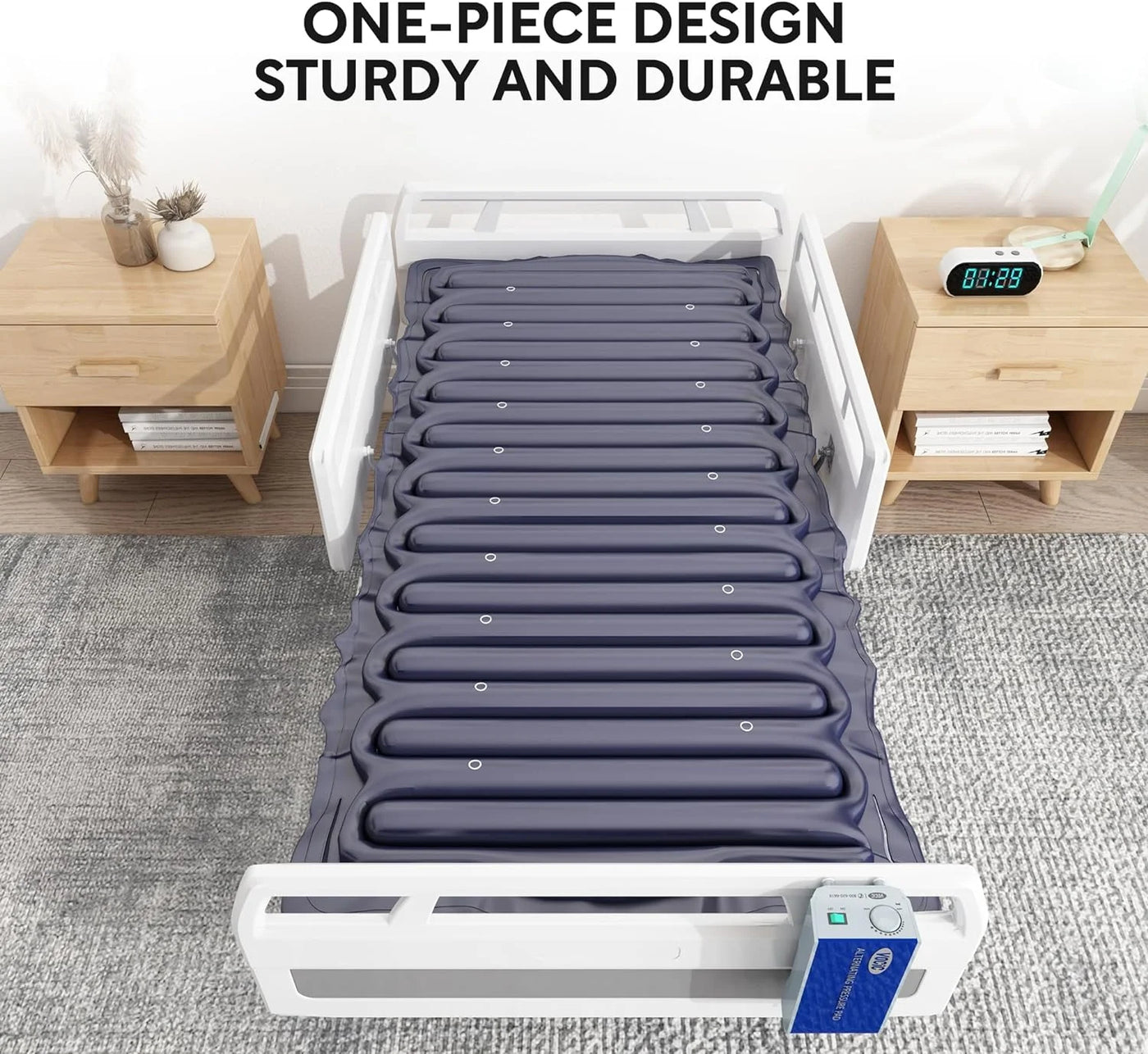 Alternating Air Pressure Mattress with Micro-Ventilation Holes, Bed Sore Pads, Electric Quiet Pump System, Sleep Mode, Air Mattress for Hospital