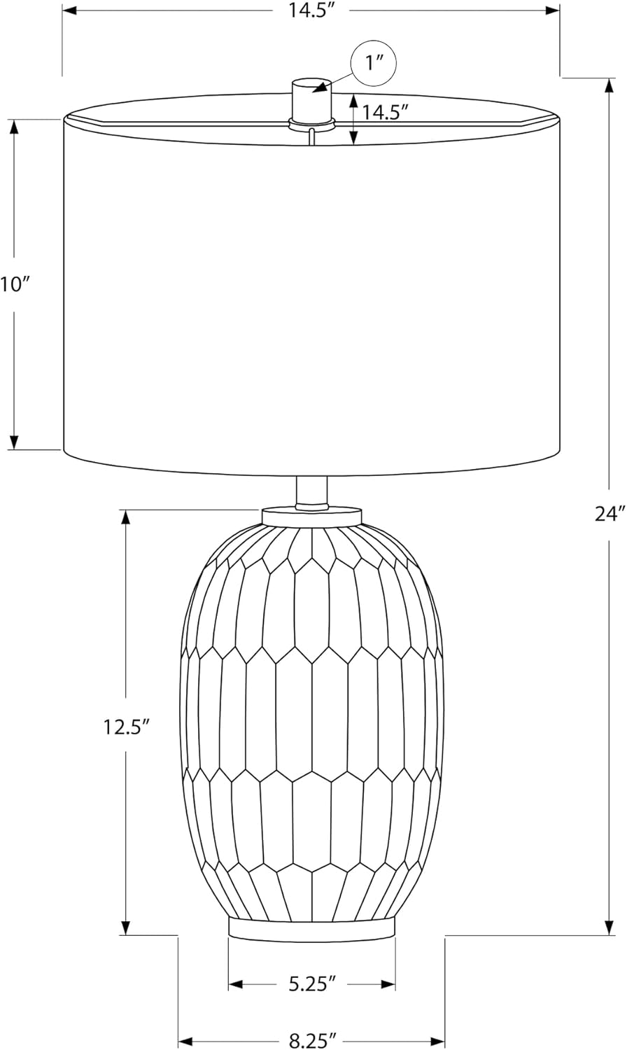 9720 LightingTable Lamp, Cream Resin, Shade, Transitional Lighting-24 H Table, 14.5" L x 14.5" W x 24" H