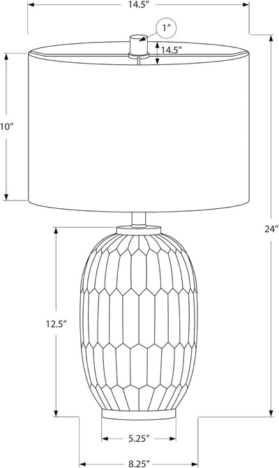 9720 LightingTable Lamp, Cream Resin, Shade, Transitional Lighting-24 H Table, 14.5" L x 14.5" W x 24" H