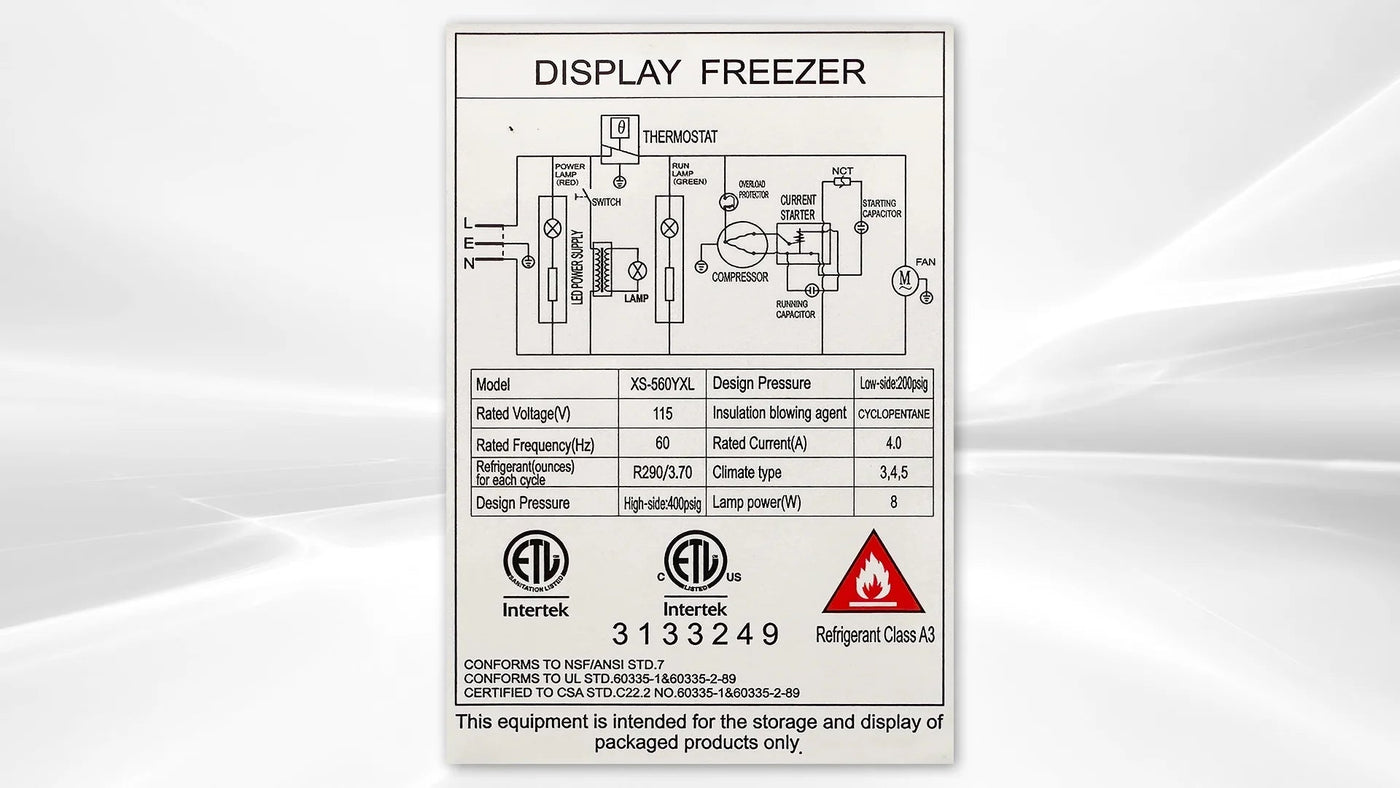 72 in. Curved Lid Glass Commercial Chest Freezer, 14.5 Cu. Ft.