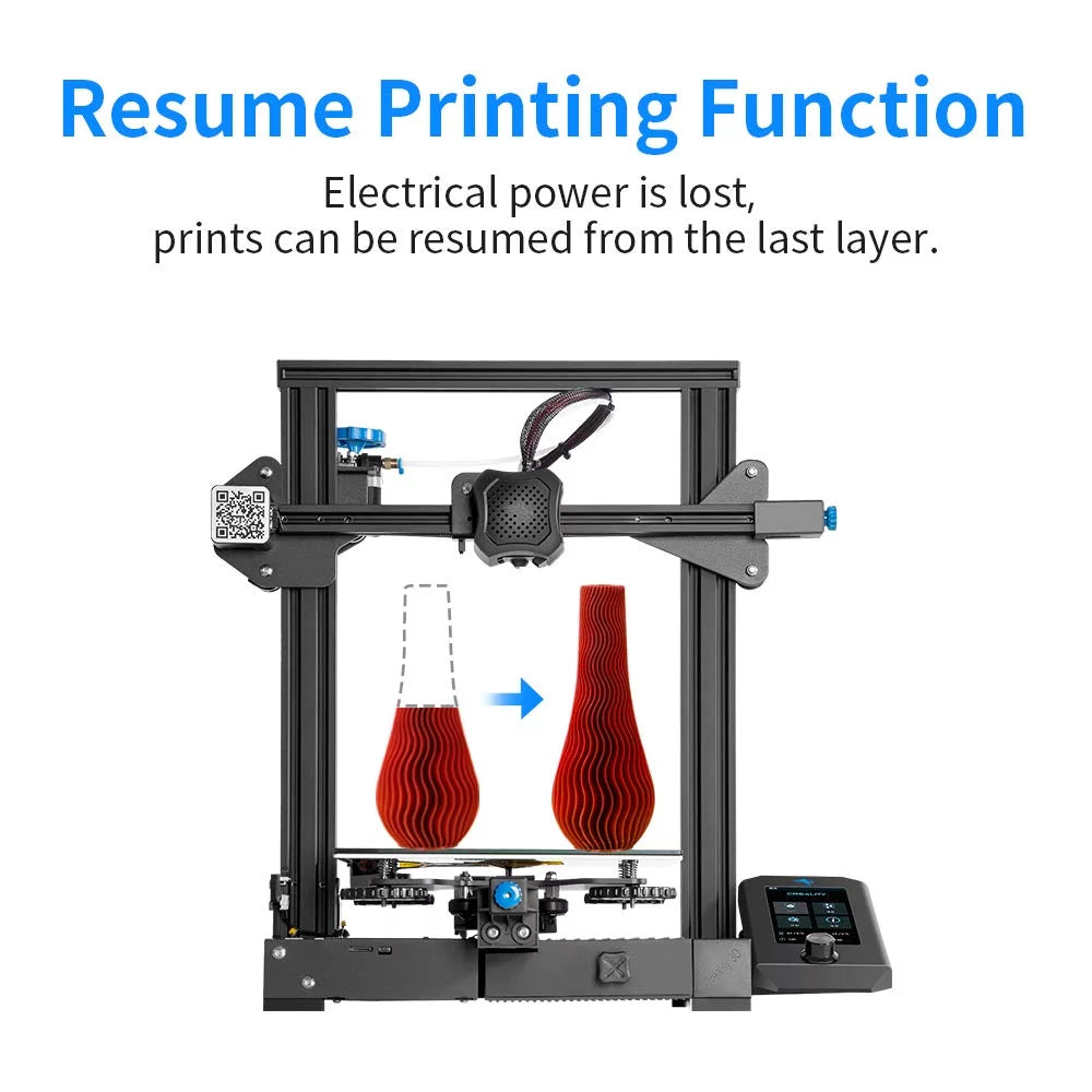 Creality Ender 3 V2 Upgraded 3D Printer Printing Size 220x220x250mm Aluminum Black