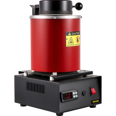 VEVOR Electric Melting Furnace, 3KG Digital Electric Melting Furnace, 1750W 1150℃/2102 ℉ Gold Smelter Furnace W/ Graphite Crucible & Ingot Die for Processing of Melting Gold, Silver, Copper, Aluminum