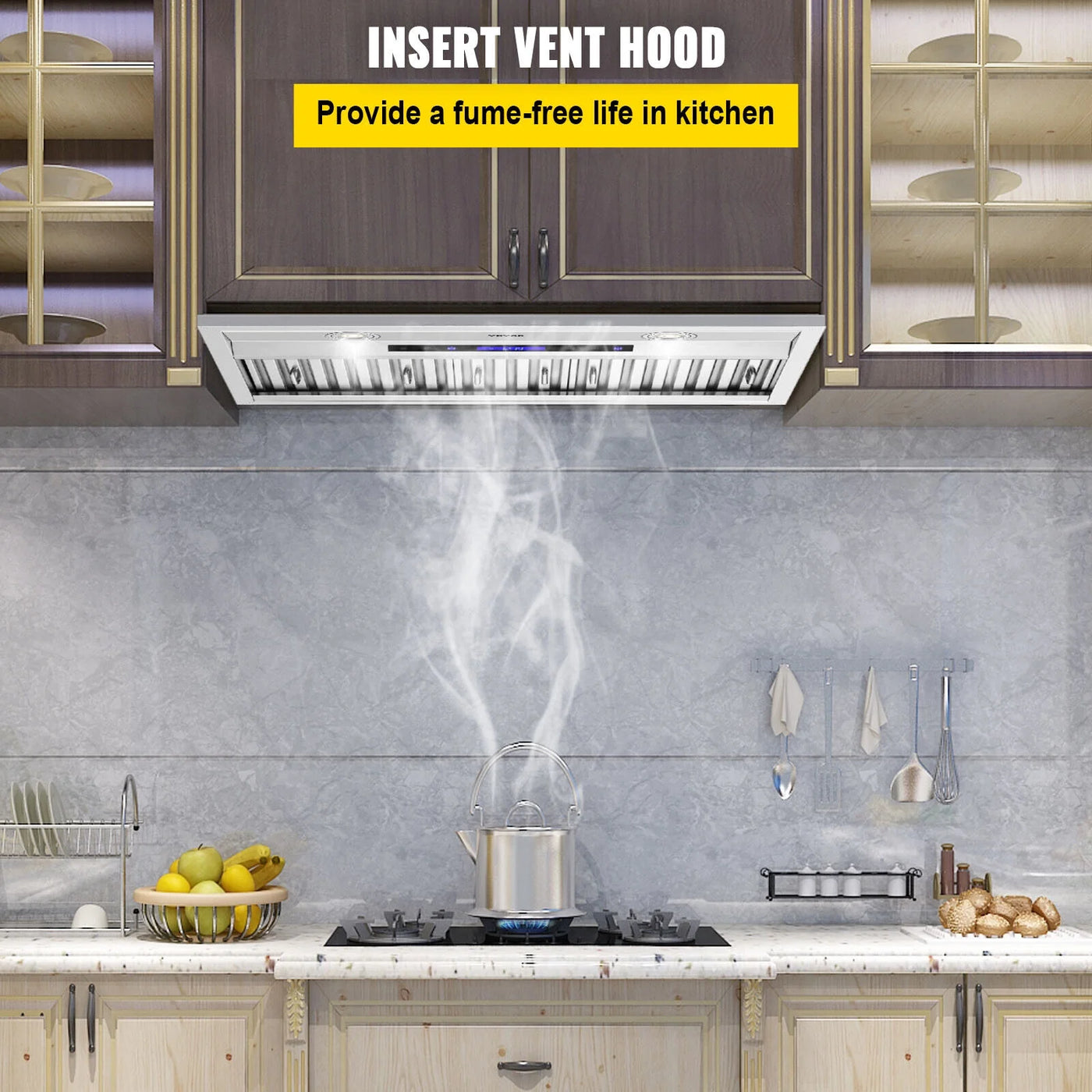 ZGBY Built-In Range Hood Insert Vent Hood 900Cfm 30Inch Touch & Remote Control