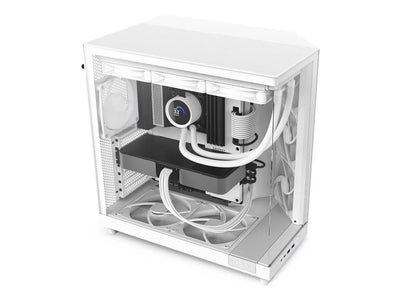 NZXT H6 FLOW Compact Dual-Chamber Mid-Tower Airflow Case, White, CC-H61FW-01