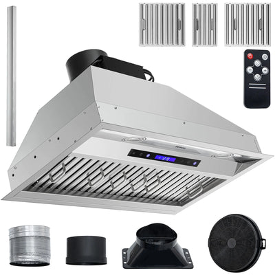 ZGBY Built-In Range Hood Insert Vent Hood 900Cfm 30Inch Touch & Remote Control