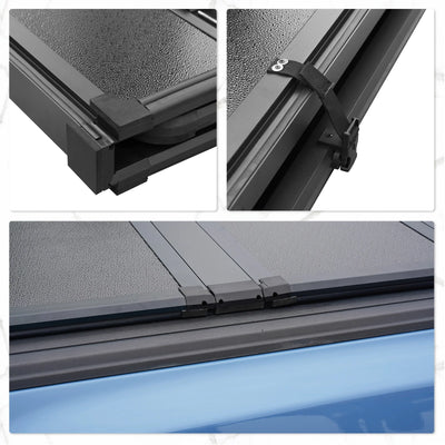 TOPRONE Hard Tri-Fold Tonneau Cover Fits 2015-2024 F150 with 6.5' (78.9in) Truck Bed | On Top |