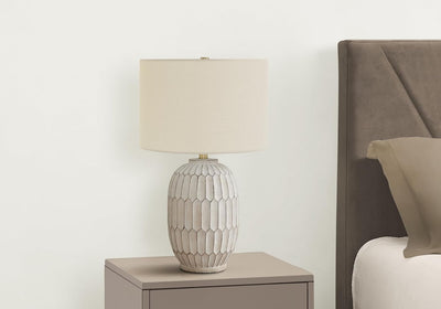 9720 LightingTable Lamp, Cream Resin, Shade, Transitional Lighting-24 H Table, 14.5" L x 14.5" W x 24" H