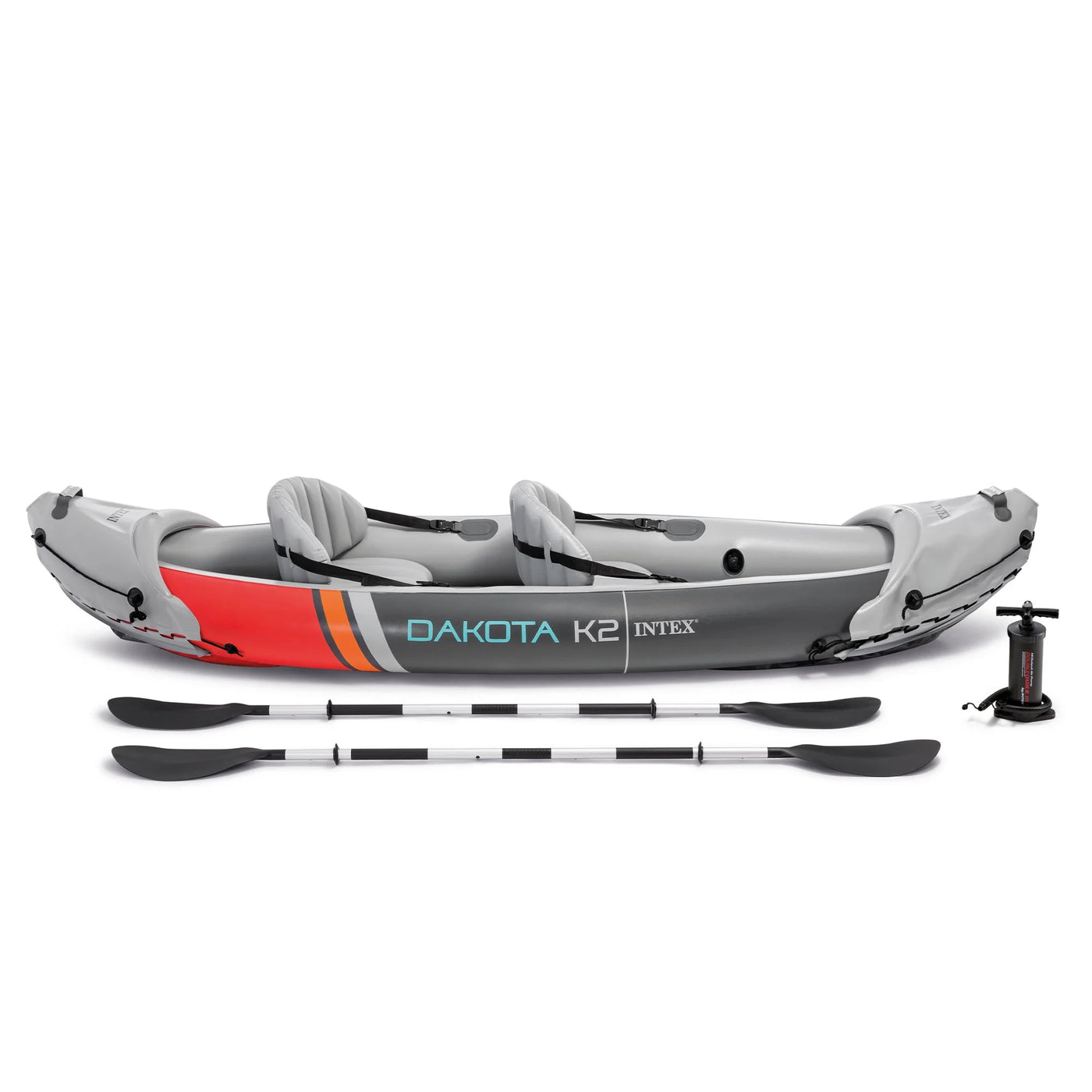 Open Box Intex Dakota K2 2 Person Vinyl Inflatable Kayak with Oars and Pump