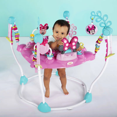 Bright Starts Disney Baby Minnie Mouse PeekABoo Activity Jumper Bouncer with Lights & Music, Age 6 months+