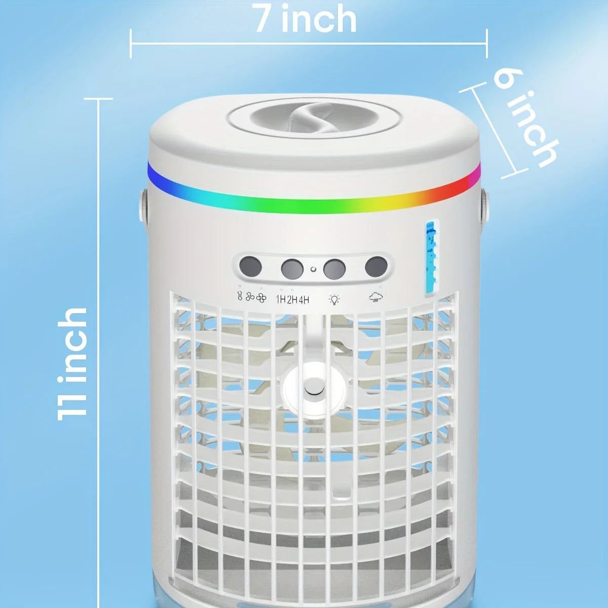 Portable Air Conditioners with Remote 1400ml Evaporative Cooler 3 Speeds USB Personal Conditioner 7 LED Light Portable AC for Room Kitchen Office Desk Bedroom Camping