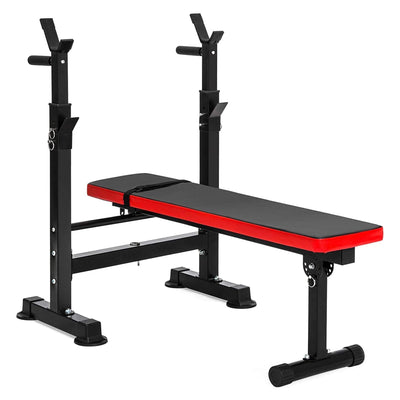 Fitvids Complete Workout Home Gym LX400 Adjustable Olympic Workout Bench with Squat Rack and 100-Pound Barbell Weight Set