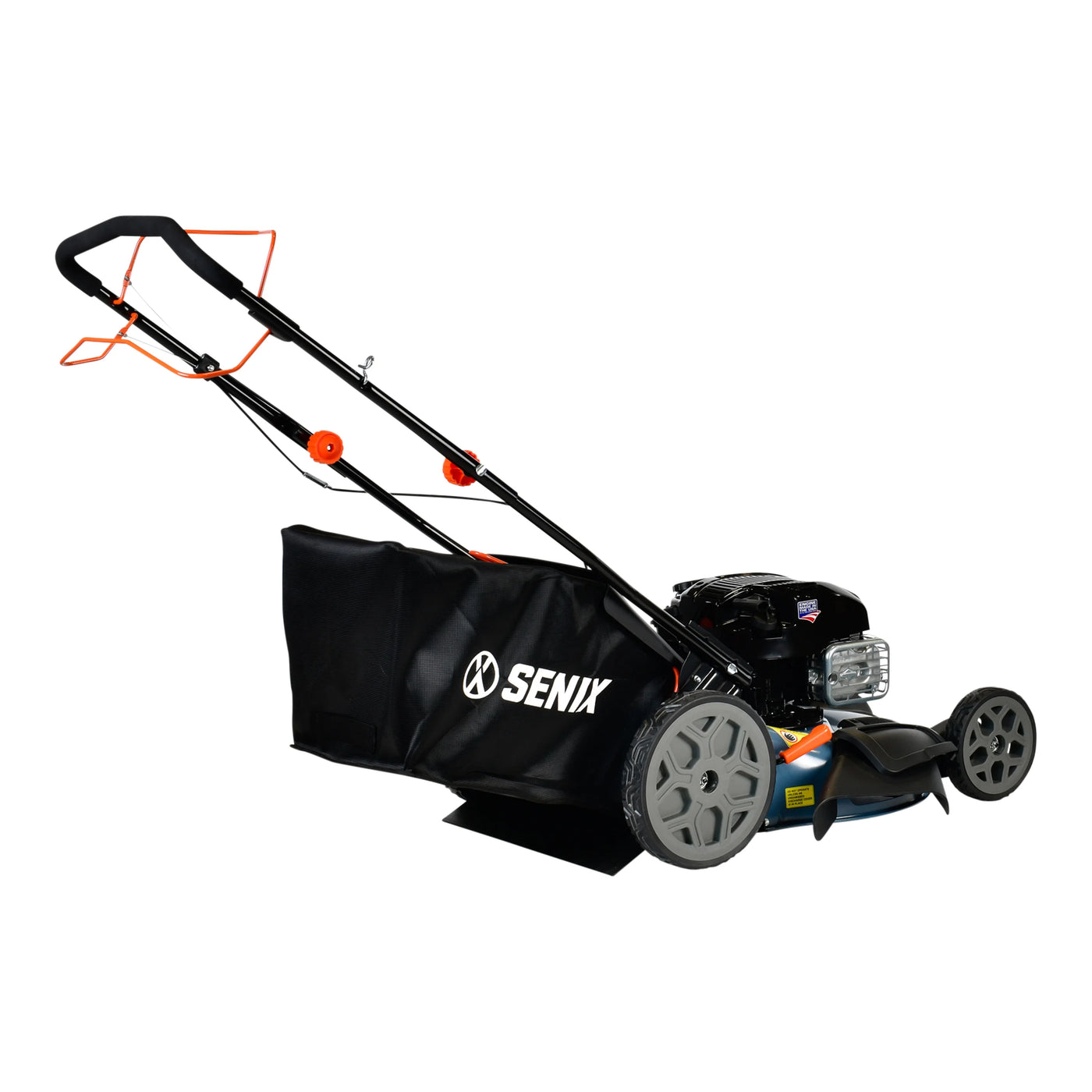 SENIX 22-Inch 163 cc 4-Cycle Gas Powered RWD Self-Propelled Lawn Mower, 3-In-1, 1-Step Start Auto Choke, Single Lever Height Adjustment, 11-In Rear Wheels, LSSG-H1