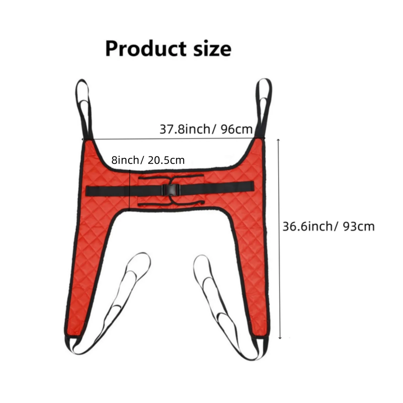 AMQTSLM Hoyer Lift Sling,Commode Patient Lift Slings Medical Transfer Sling for Patients Shower Bath,200-500lb capacity,Lift Sling for Elderly Bariatric, Red