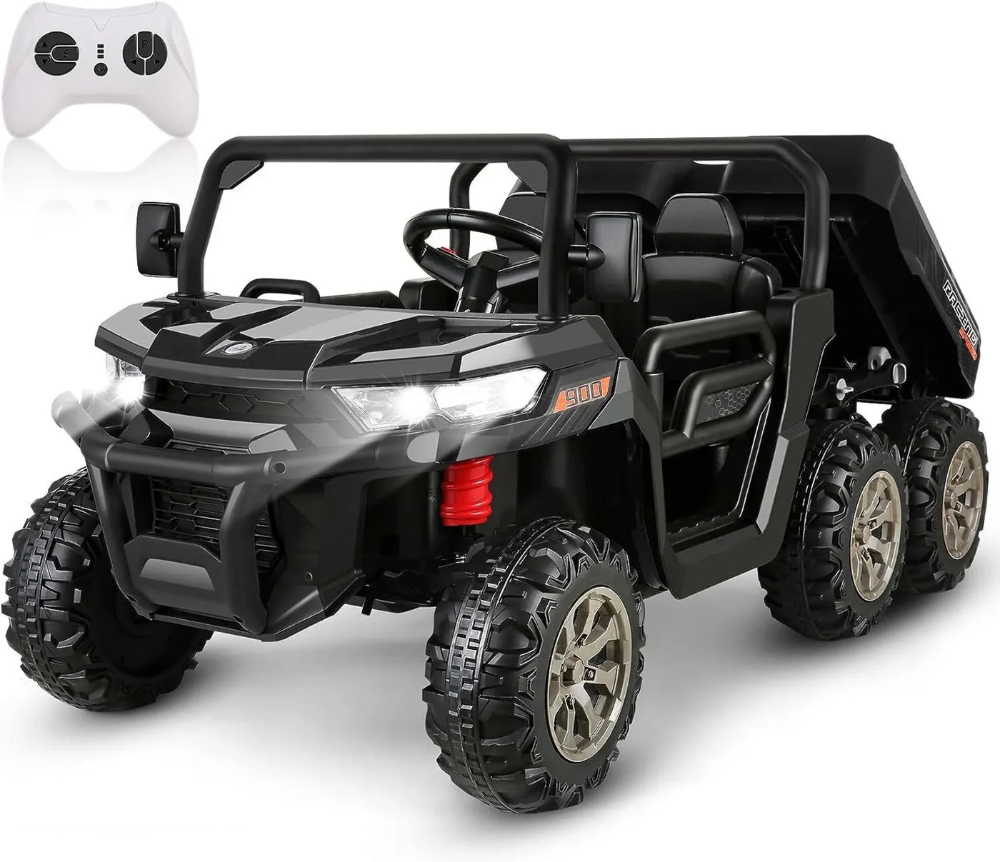 6-Wheel 24V UTV Ride-On with Dump Bed and 4WD Power