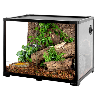 REPTIZOO Reptile Knock Down Full View Natural Terrarium- 24 x 18 x 18 inches , Black