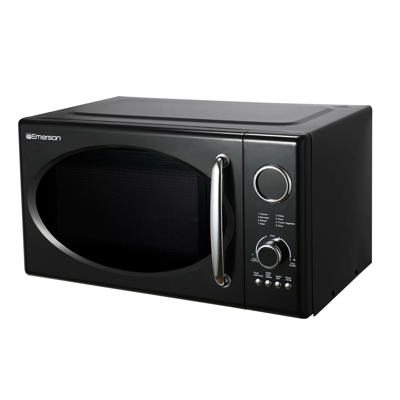 Emerson 0.9 Cu Ft, 800W Retro Black Microwave Oven with Grill, MWRG0901BK