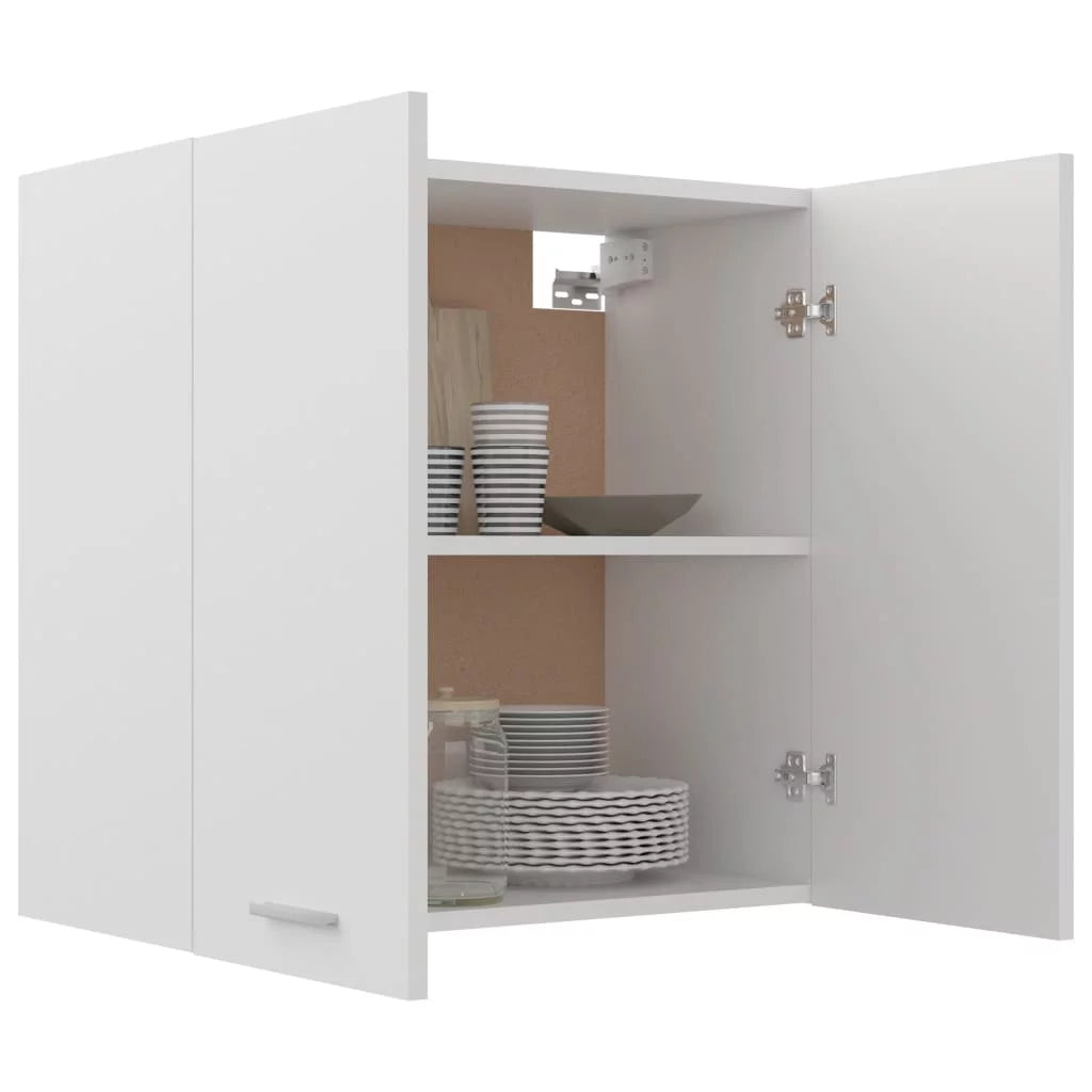 White Hanging Cabinet 23.6x12.2x23.6 - Durable Engineered Wood Construction - Spacious Storage - Easy Wall Mounting - Ideal for Small Spaces and Modern Home Decor