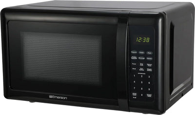 Compact Countertop Microwave Oven with Touch Control, LED Display, 700W, 10 Power Levels, 6 Auto Menus, Glass Turntable and Child Safe Lock, 0.7 Cu., Ft. Black