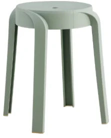 Stackable Space-Saving Plastic Stools - Set of 6 for Easy Storage,Green