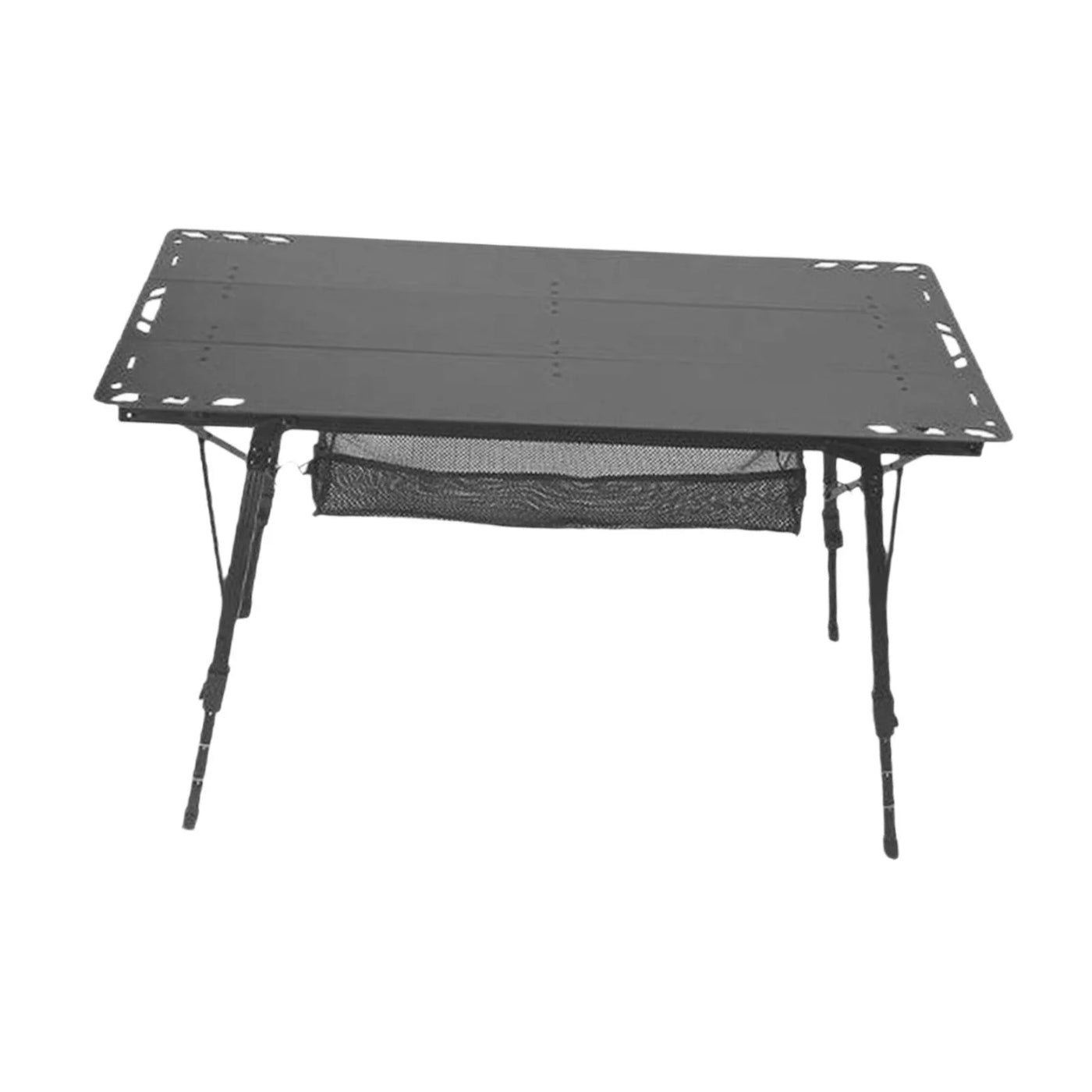 Miulika Folding Table Camping Table Foldable Small Table Sturdy Outdoor Table with Adjustable Legs for Camp Garden Barbecue Yard Boat Black