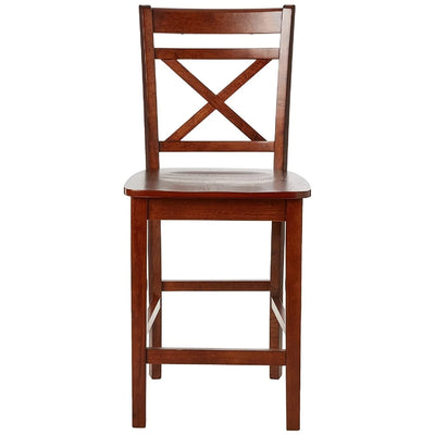 Acme Tartys Counter Height Chair (Set-2) in Cherry Finish