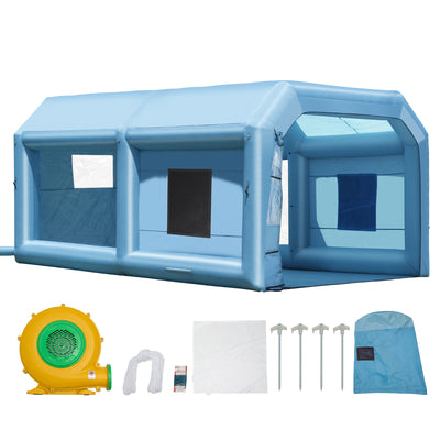 SKYSHALO Portable Spray Shelter, 21x13.5x9.8 ft, Includes 1100W Blower & Filtration System, Ideal for Mid-Size Vehicles & Bulky Furniture