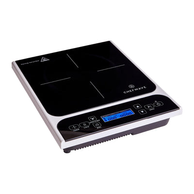 ChefWave LCD 1800W Portable Induction Cooktop w/ Safety Lock, Bonus 10in Fry Pan