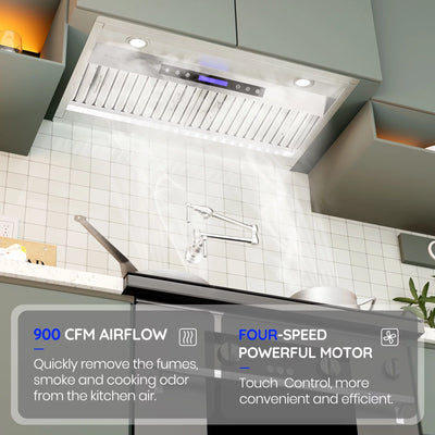 EKON Kitchen Expert 36 inch 900 CFM Convertible Insert Range Hood with Remote control