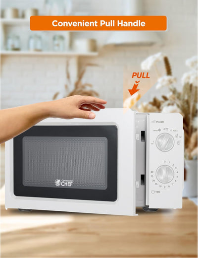 0.6 Cubic Foot Microwave with 6 Power Levels, Small Microwave with Grip Handle, 600W Countertop Microwave with 30 Minute Timer and Mechanical Dial Controls, Black