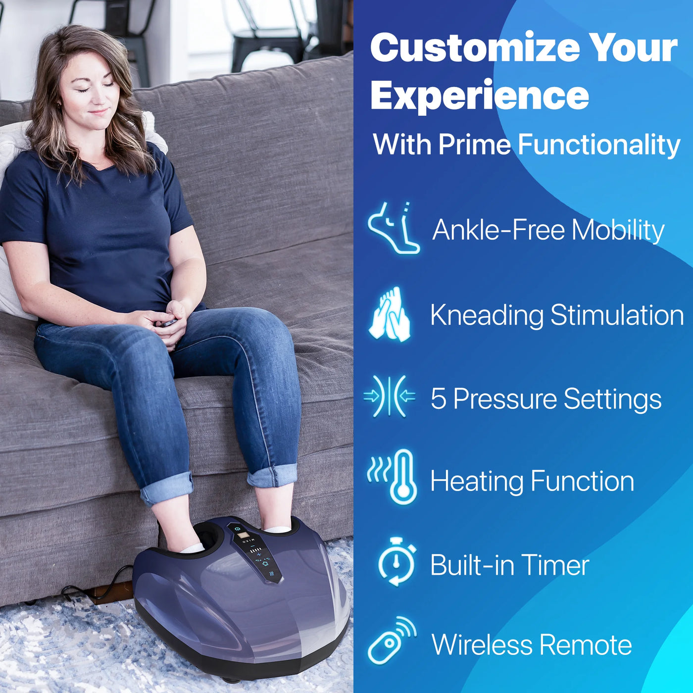 MIKO Shiatsu Foot Massager Machine - Deep Kneading, Shiatsu, Air Compression, and Heat Therapy - Touchscreen - 2 Wireless Remotes