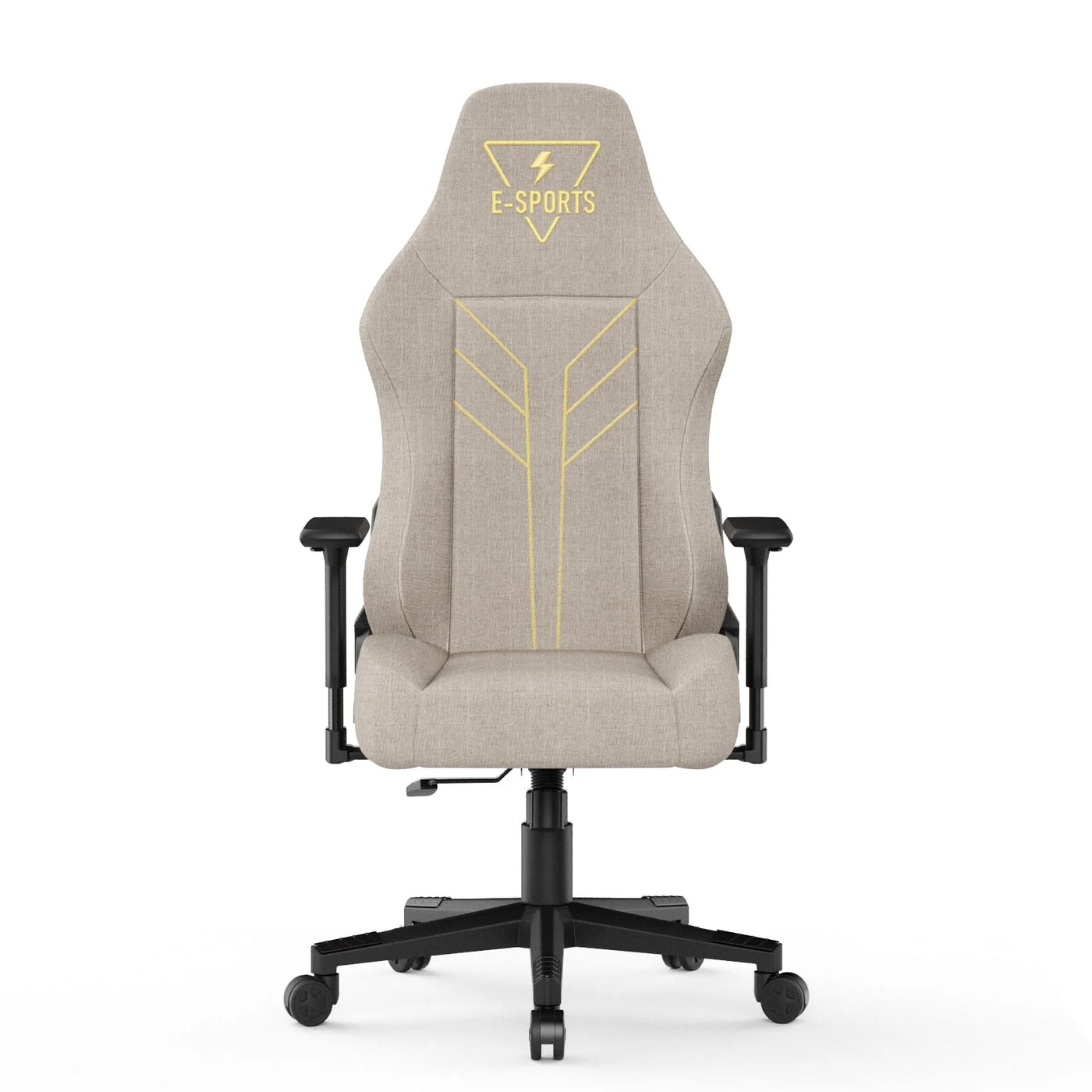 Bigzzia Gaming Chair, High Back Ergonomic Computer Chair with 3D Armrests for Adult, Height Adjustable Game Chair with 360°-Swivel Seat, Beige