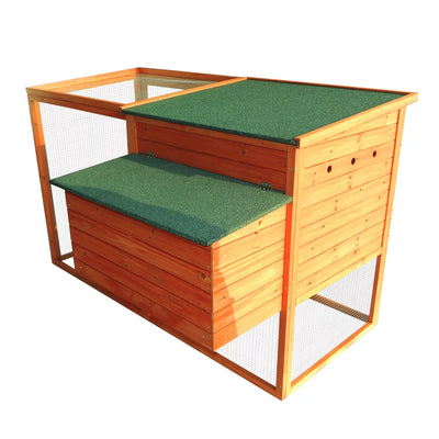 PawHut 64" Large Wooden Chicken Coop Kit With Outdoor Run And Nesting Box