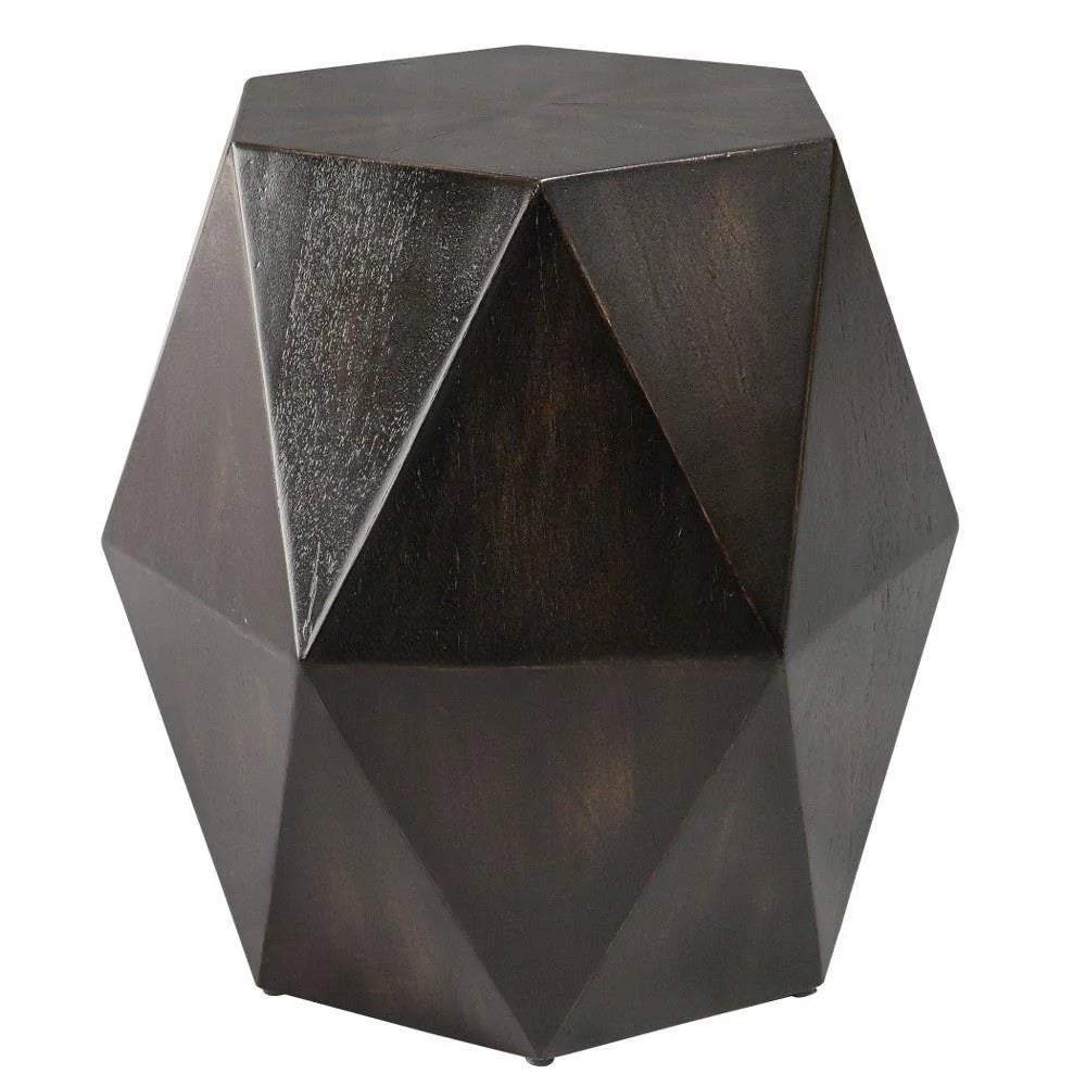 Geometric Accent Table-18 inches Tall and 18 inches Wide-Worn Black/Natural Distress Finish Bailey Street Home 208-Bel-4944454