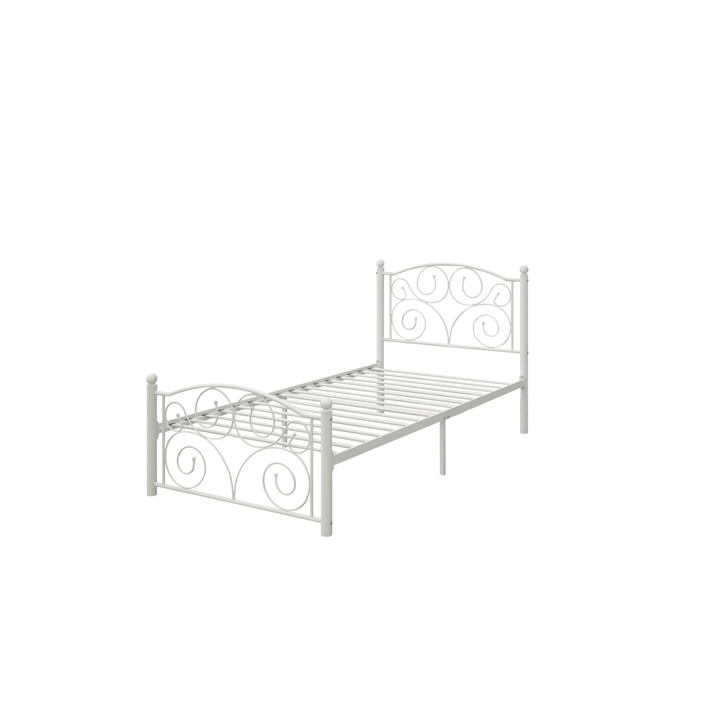 Modern White Twin Size Metal Bed Frame - Upgrade Your Bedroom