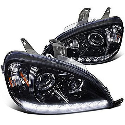 Spec-D Tuning 2LHP-BW16302G-TM Benz W163 ML320/350/55 Glossy Black SMD LED DRL Projector Headlights