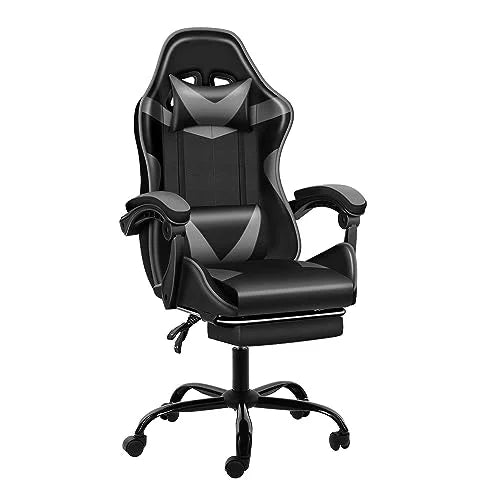 YSSOA Gaming Chair with Footrest, Big and Tall Gamer Chair, Racing Style Adjustable Swivel Office Chair, Ergonomic Video Game Chairs with Headrest and Lumbar Support