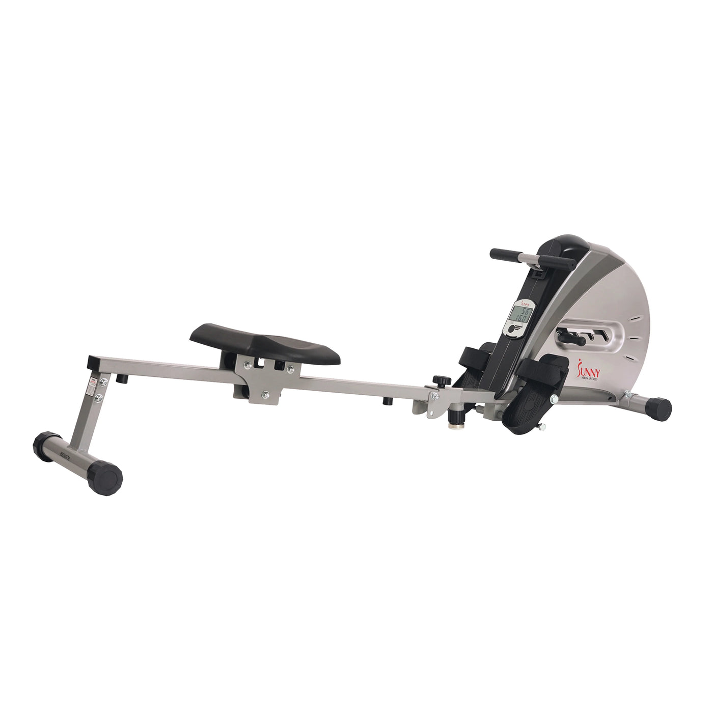 Sunny Health & Fitness Elastic Cord Rowing Machine Rower with LCD Monitor for Full Body Gym Workouts at Home Exercise, SF-RW5606