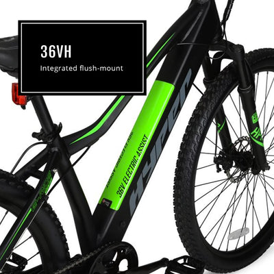 Hyper Bicycles 29" 36V Electric Mountain Bike for Adults, Pedal-Assist, 250W E-Bike Motor, Black