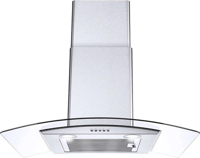 Range Hood 30 inch Convertible Wall Mount Range Hood with Tempered Glass 3 Speed Fan 450CFM