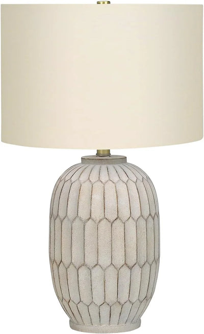 9720 LightingTable Lamp, Cream Resin, Shade, Transitional Lighting-24 H Table, 14.5" L x 14.5" W x 24" H