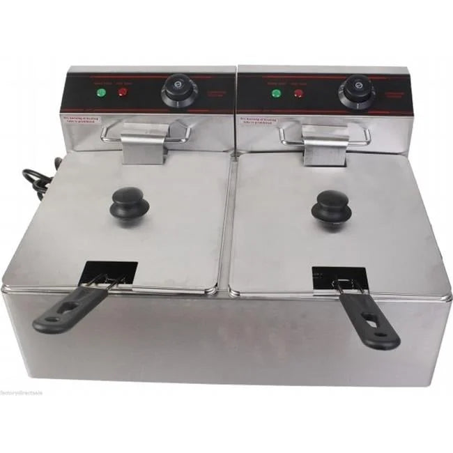 Deep Fryer 5000 watt Electric Countertop Dual Tank Stainless Commercial Restaurant