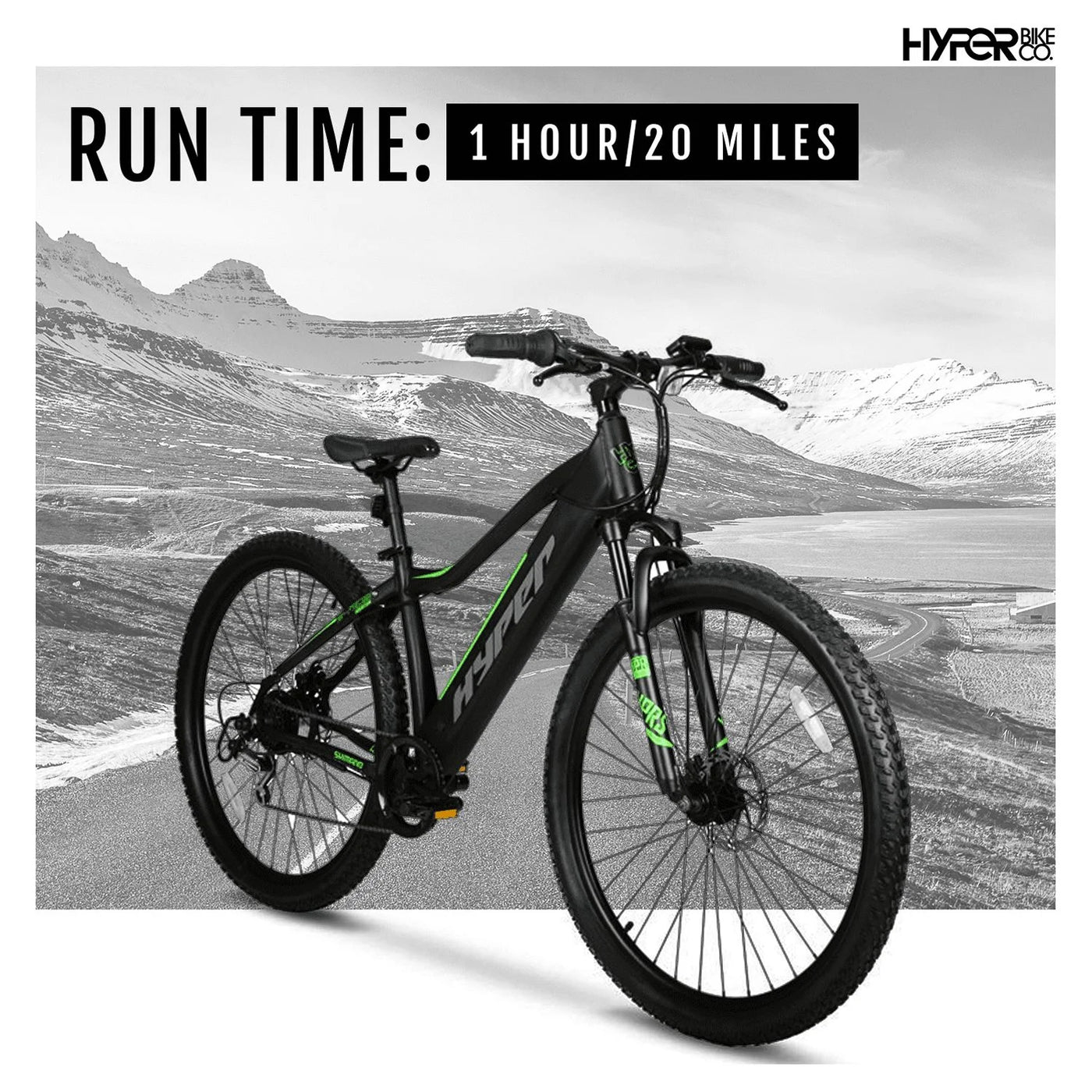 Hyper Bicycles 29" 36V Electric Mountain Bike for Adults, Pedal-Assist, 250W E-Bike Motor, Black