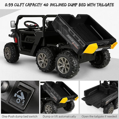 6-Wheel 24V UTV Ride-On with Dump Bed and 4WD Power