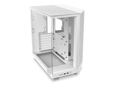 NZXT H6 FLOW Compact Dual-Chamber Mid-Tower Airflow Case, White, CC-H61FW-01